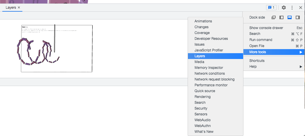 Developer Console view tabs appear behind frame when console is