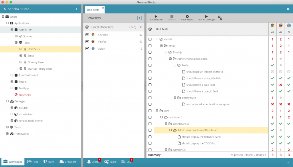 Sencha Test Reporting and Analysis