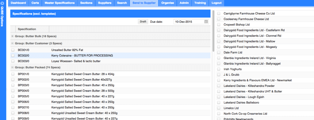 Ornua App - Selectable Grids