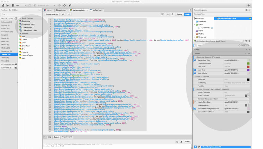 Quick Theme in Sencha Architect