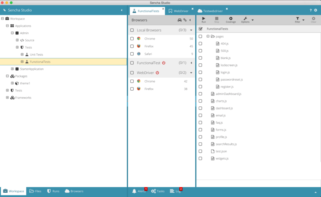 Configurations are Available to the Test Runner in Sencha Studio