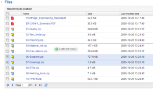 Example of file reordering in EDMS