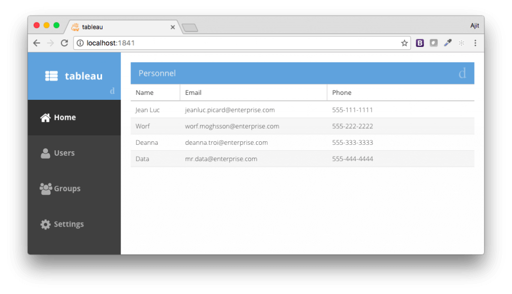 View the Sample Ext JS Application