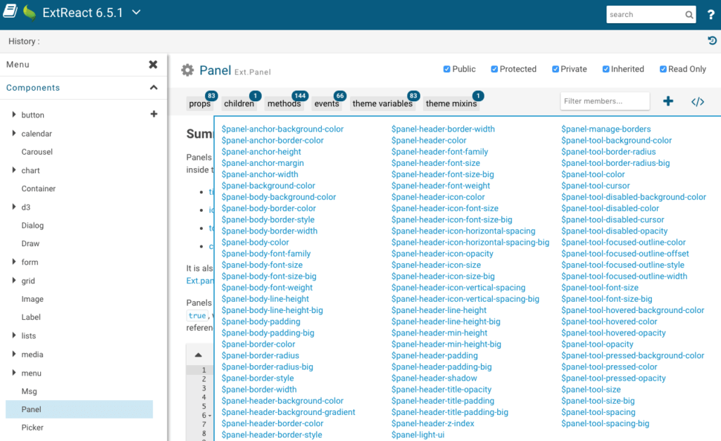 Theming ExtReact Components - Panel Example