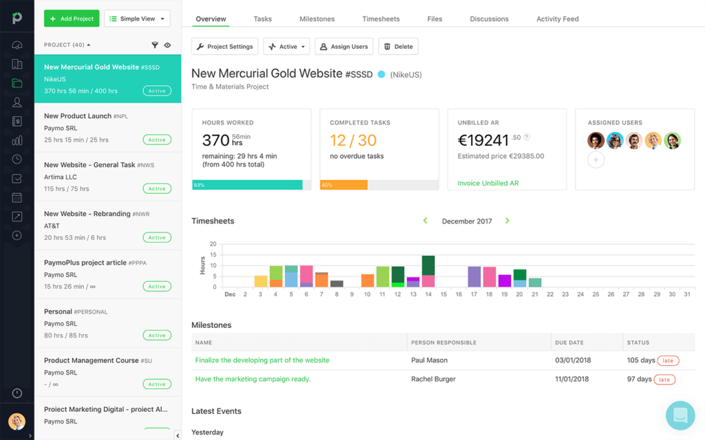 Paymo Dashboard built on Ext JS. Paymo helps your team seamlessly manage projects through their entire life cycle, from initiation to planning, working, making adjustments, and getting paid.