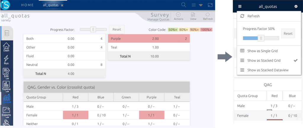 IntelliSurvey Desktop vs. Mobile Quotas