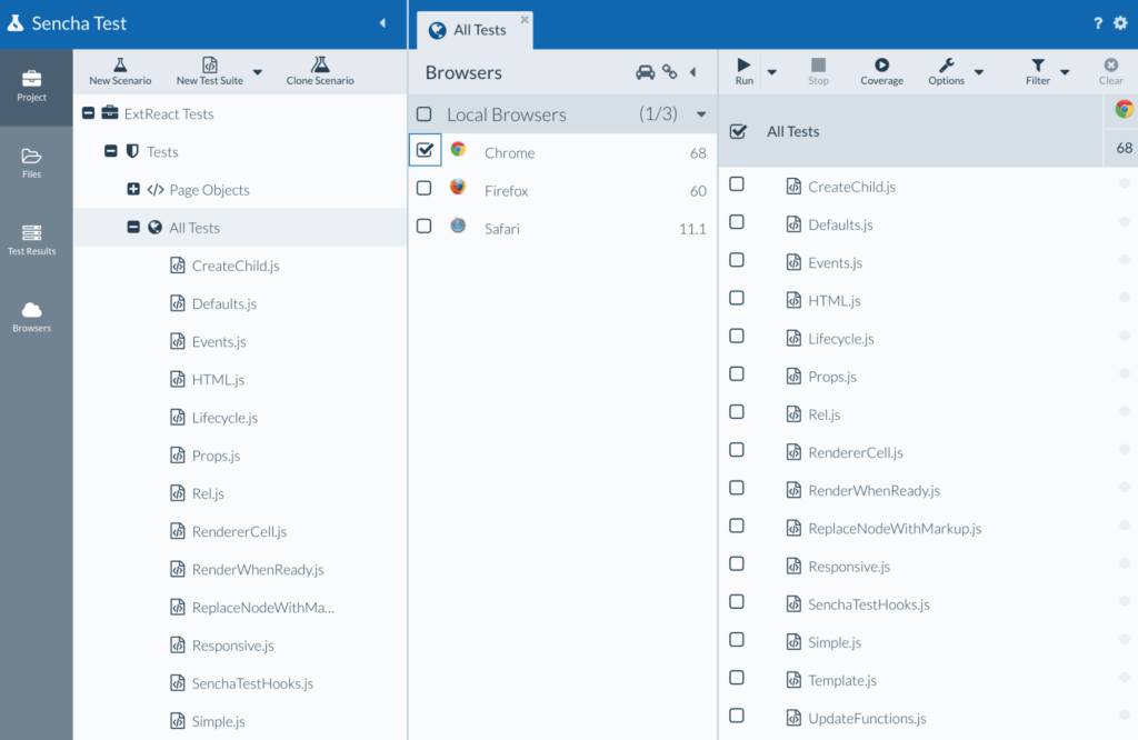 ExtReact 6.6 app tests in Sencha Studio