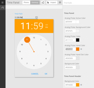 New Ext JS 6.6 Time Panel component with customized Material theme