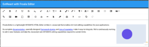 ExtReact with Froala Editor