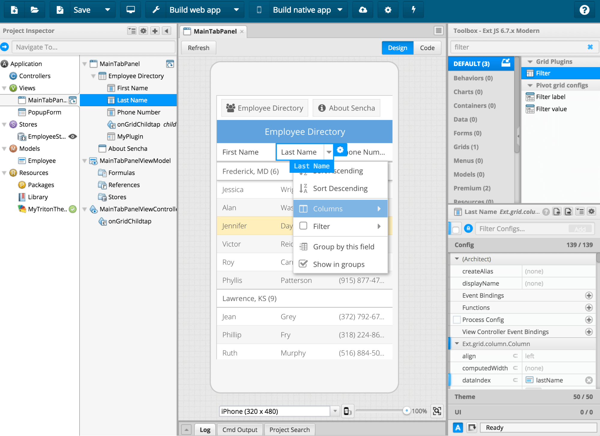 ExtAngular Grid Filtering