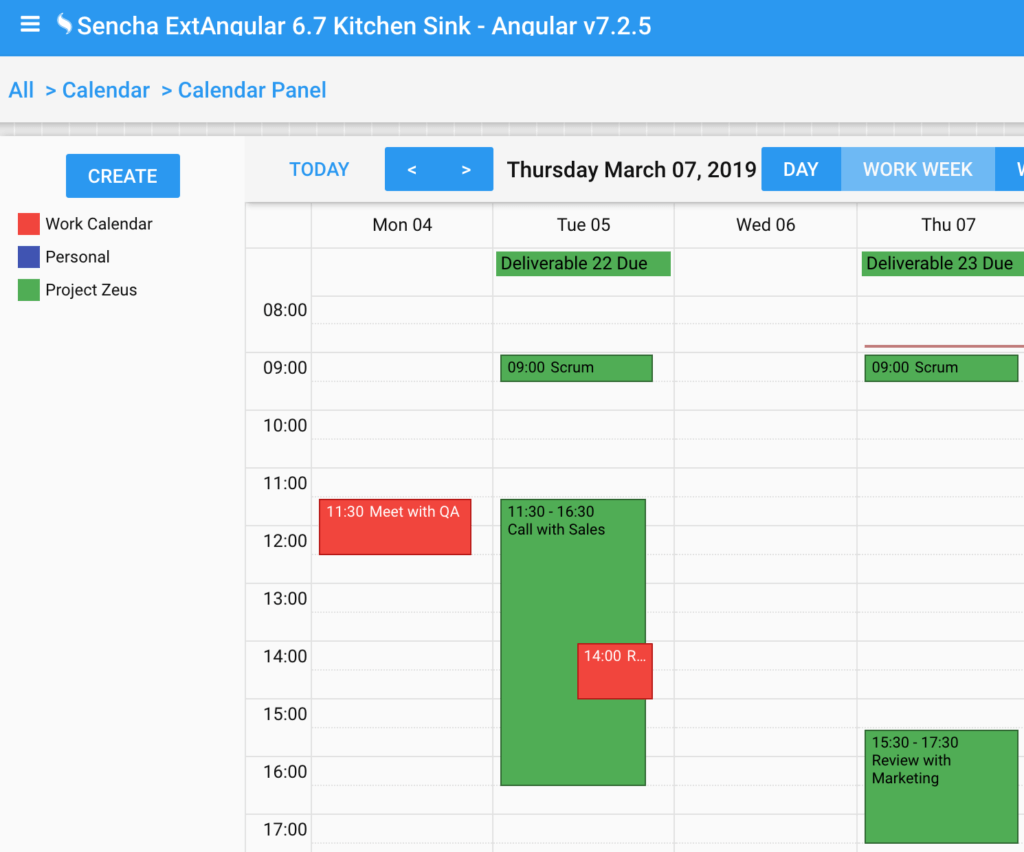 ExtAngular Calendar Component