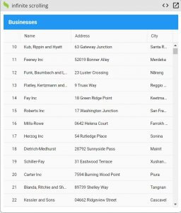 Infinite Scrolling Enables The Users To Scroll Down Thousands Of Records Smoothly. Here Is An Example