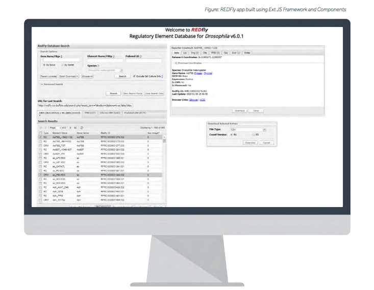 The REDfly portal created using Sencha