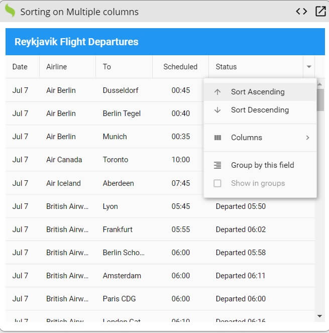 Sorting on multiple columns using the Ext JS Grid