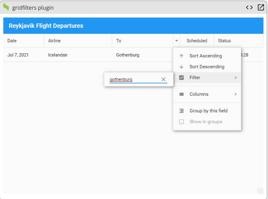 Add filtering to your Ext JS grid 