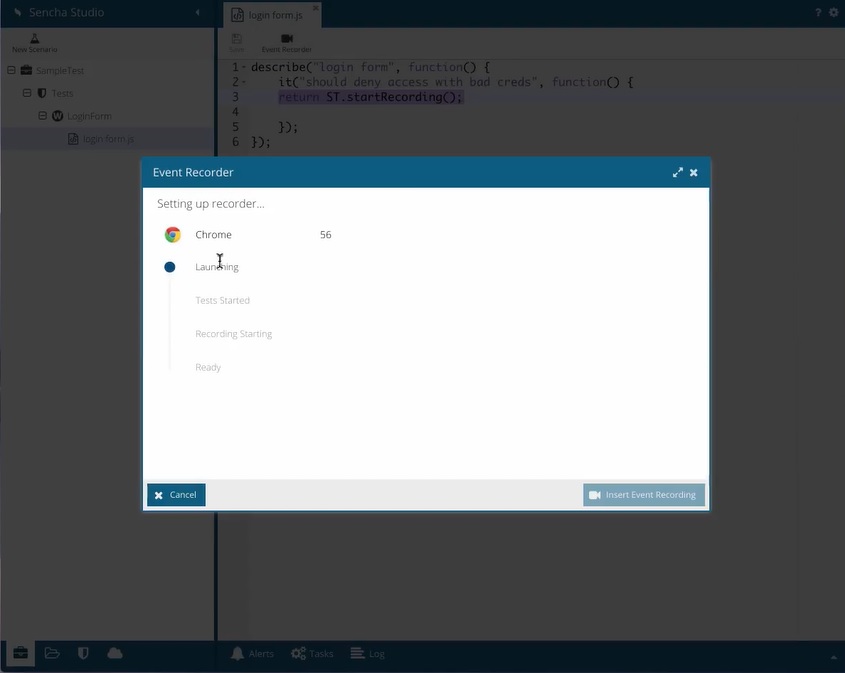 Sencha Test JS Test Framework - You Can Leverage The Event Recorder To Capture A Set Of Actions For Insertion Into Your Test Suite