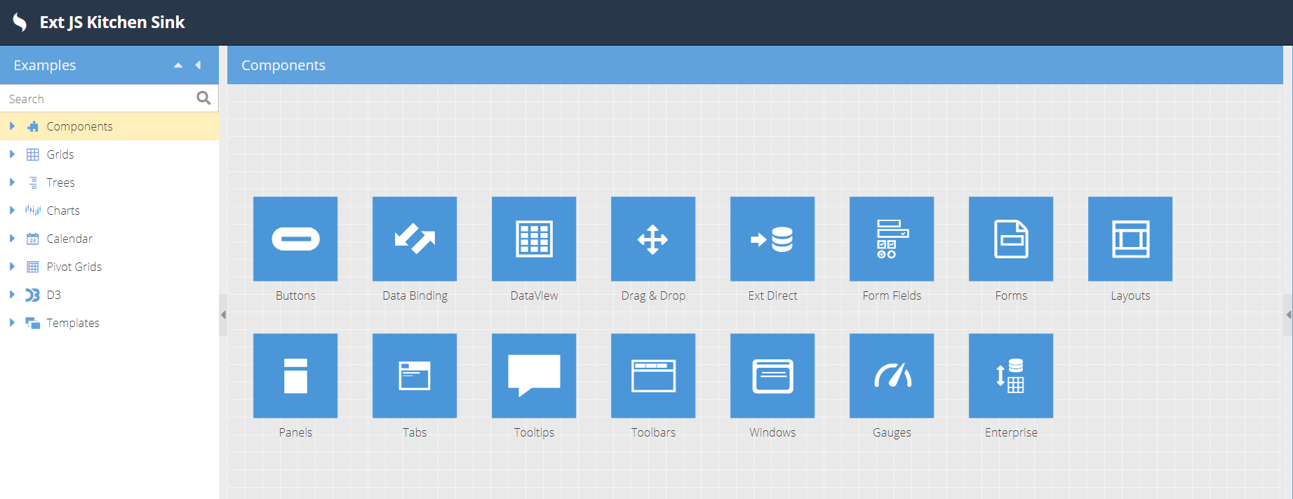 sencha components to create a react web application