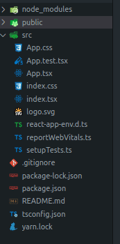 File structure created by create react app Typescript
