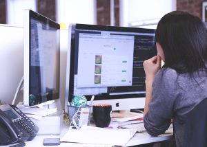 Girl using Javascript framework