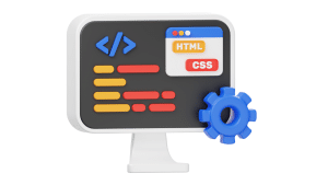 A graphic of JS, HTML, and CSS code