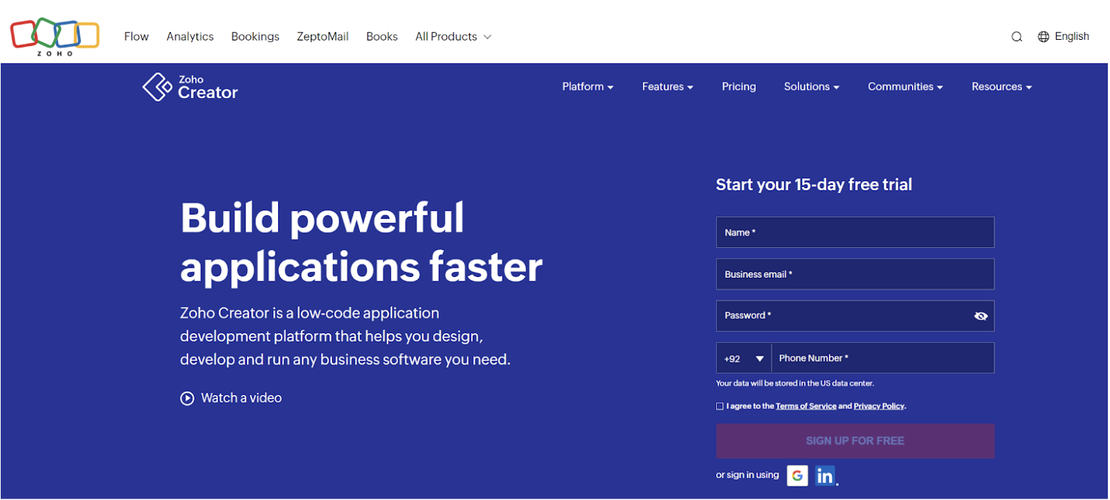 Zoho Creator