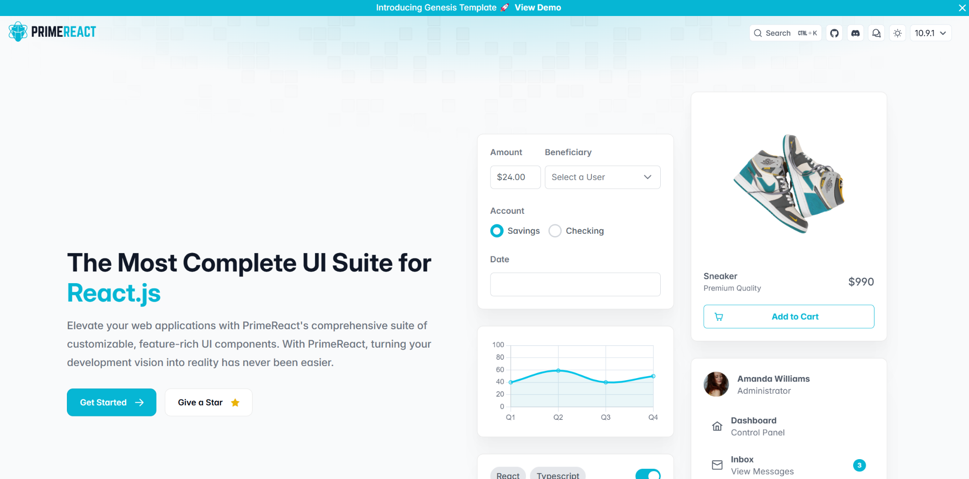 10. PrimeReact