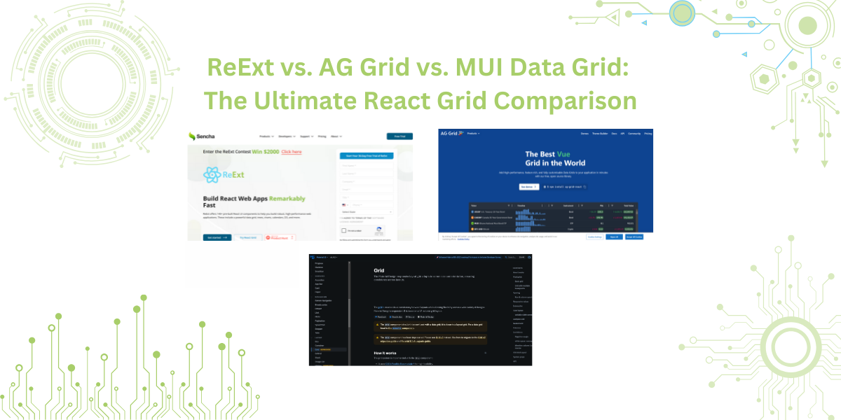 ReExt vs. AG Grid vs. MUI Data Grid: The Ultimate React Grid Comparison