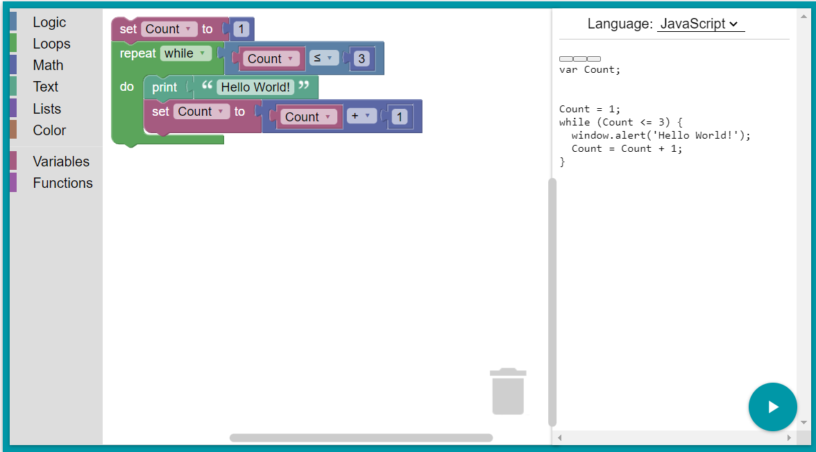 JavaScript Libraries: Blockly