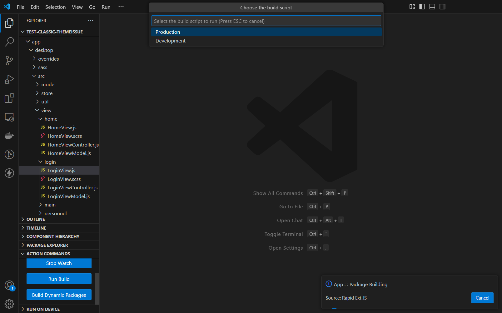 Build Options Available for User Selection
