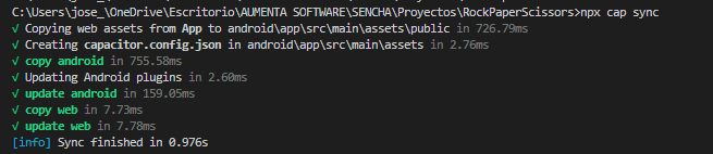 Sync project (copies from production to mobile app)